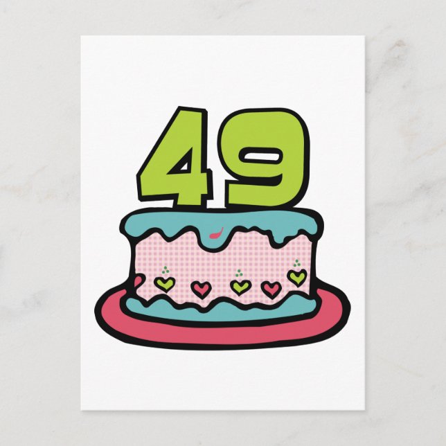 Postal Pastel de cumpleaños de 49 años (Anverso)