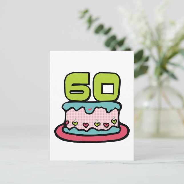 Postal Pastel de cumpleaños de 60 años 