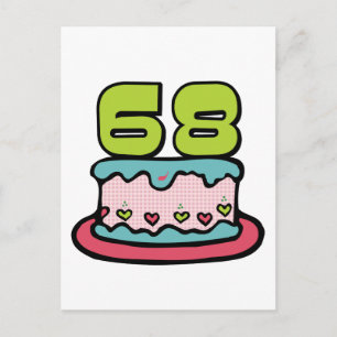 Postal Pastel de cumpleaños de 68 años