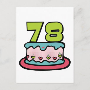 Postal Pastel de cumpleaños de 78 años