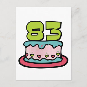Postal Pastel de cumpleaños de 83 años
