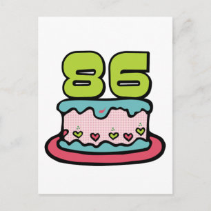 Postal Pastel de cumpleaños de 86 años