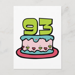 Postal Pastel de cumpleaños de 93 años