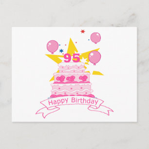 Postal Pastel de cumpleaños de 95 años
