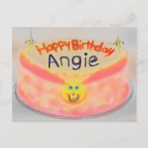 Postal Pastel de cumpleaños de Angie en 2014