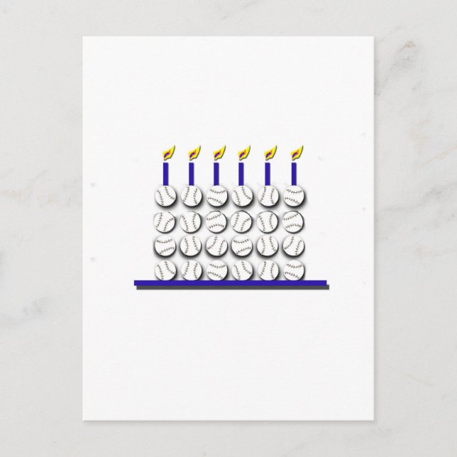 Postal Pastel de cumpleaños de béisbol (Anverso)