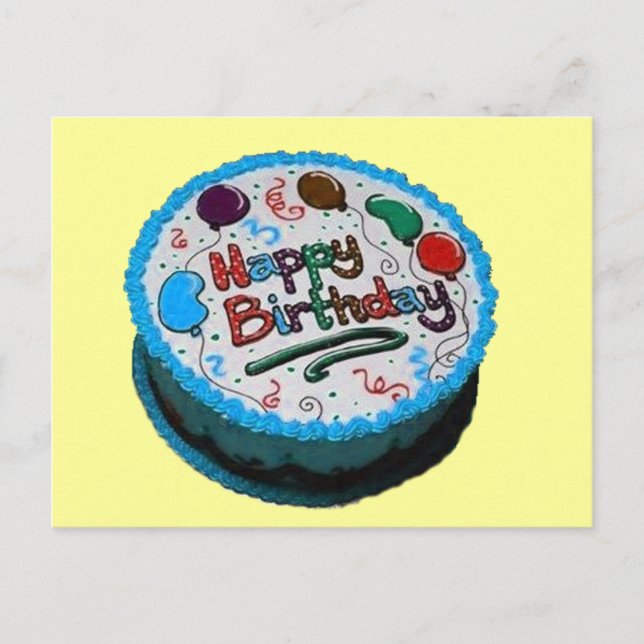 Postal Pastel de cumpleaños feliz (Anverso)