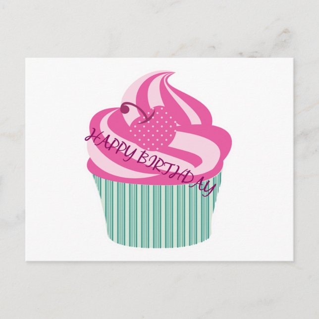 Postal Pastel de cumpleaños feliz (Anverso)