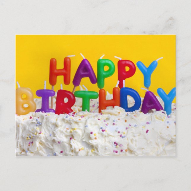 Postal pastel de cumpleaños feliz con mensaje (Anverso)