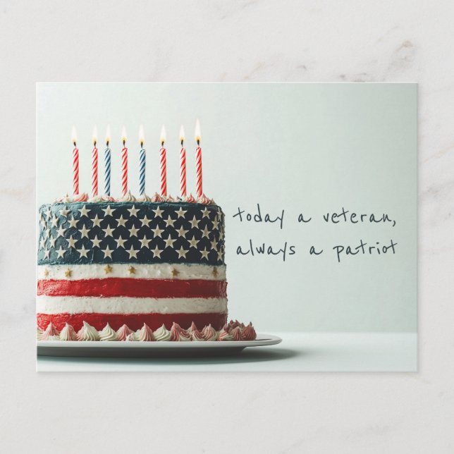 Postal Pastel de cumpleaños Patriot (Anverso)