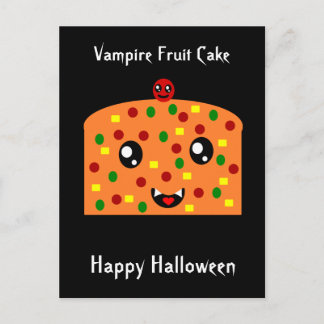 Postal Pastel de fruta de vampiros "Feliz Halloween"