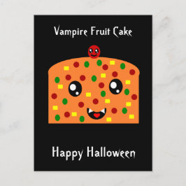 Postal Pastel de fruta de vampiros "Feliz Halloween"