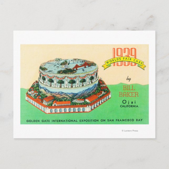 Postal Pastel de la Feria Mundial de 1939 por Bill Baker  (Anverso)