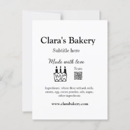 Postal Pastel de panadería agregar ingredientes hechos co