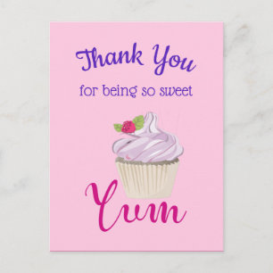 Postal ¡Pastel de Rana Rosa Yum! Gracias