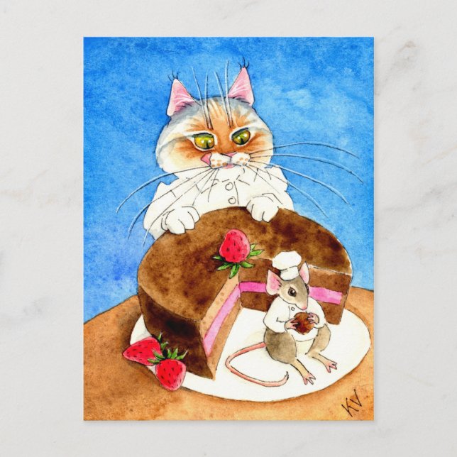 Postal Pastel de ratón de chocolate (Anverso)
