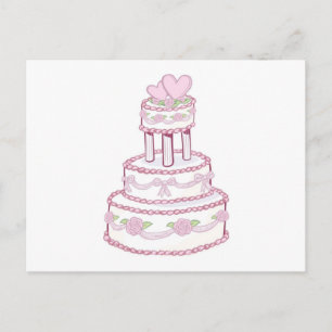 Postal Pastel de Rosa y Boda del corazón