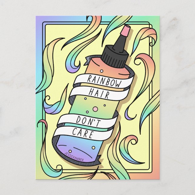Postal Pastel de tinte de pelo arcoiris Personalizado de  (Anverso)