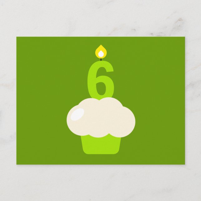Postal Pastel de torta con velas de cumpleaños (Anverso)