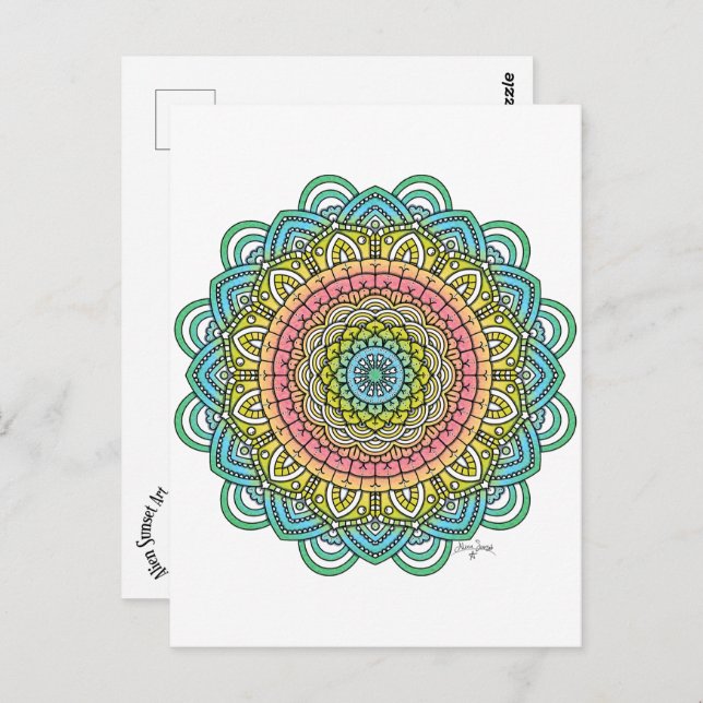 Postal Pastel Defleur Mandala (Anverso / Reverso)