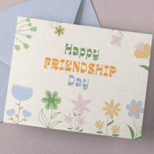 Pastel Día de la Amistad Floral Verde y Naranja