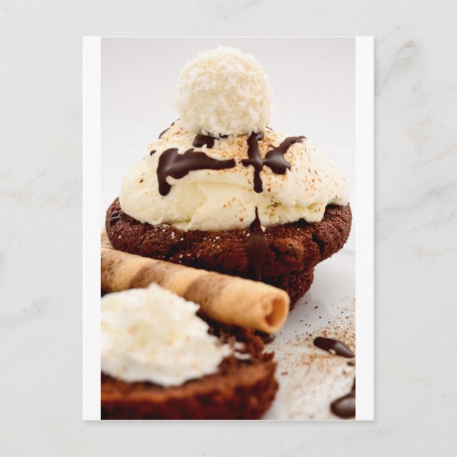 Postal Pastel dulce postre Fiesta Ducha Chocolate Art (Anverso)