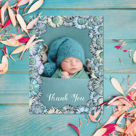 Postal Pastel floral Verde azulado Boho Daisy Personaliza