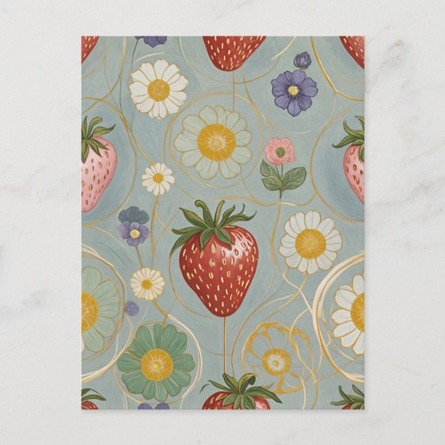 Postal Pastel Floral y Berry Delight (Anverso)