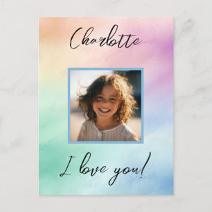 Postal Pastel Foto Personalizada "Te Amo" Nombre Personal