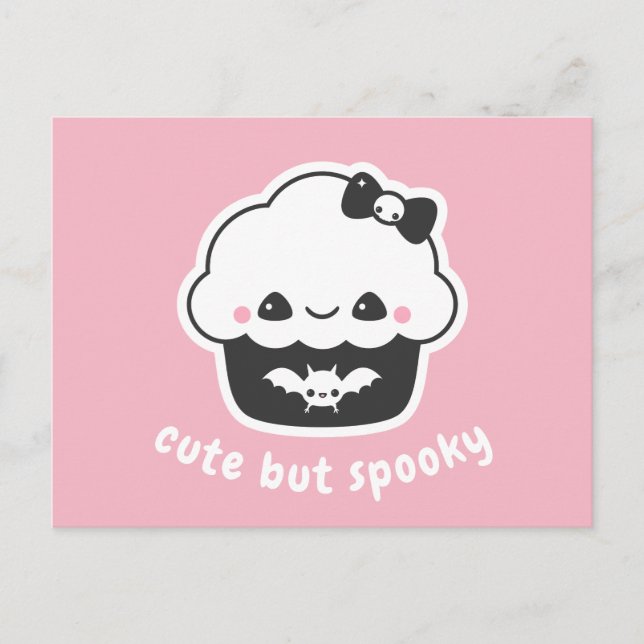 Postal Pastel Gótico Spooky Cupcake (Anverso)