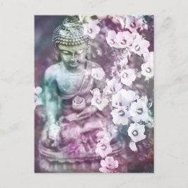 Postal *~* Pastel Meditación Zen Buddha Meditar Flores