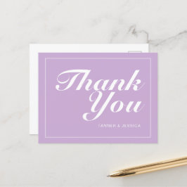 Postal Pastel Morado y Blanco Moderno Minimalista Gracias