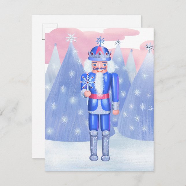 Postal Pastel Nutcracker Snowflake King (Anverso / Reverso)