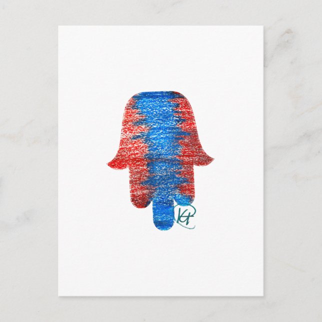 Postal Pastel Patriotic Hamsa Art (Anverso)