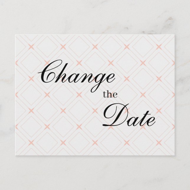 Postal Pastel Peach y Cream Geometric Change Date (Anverso)