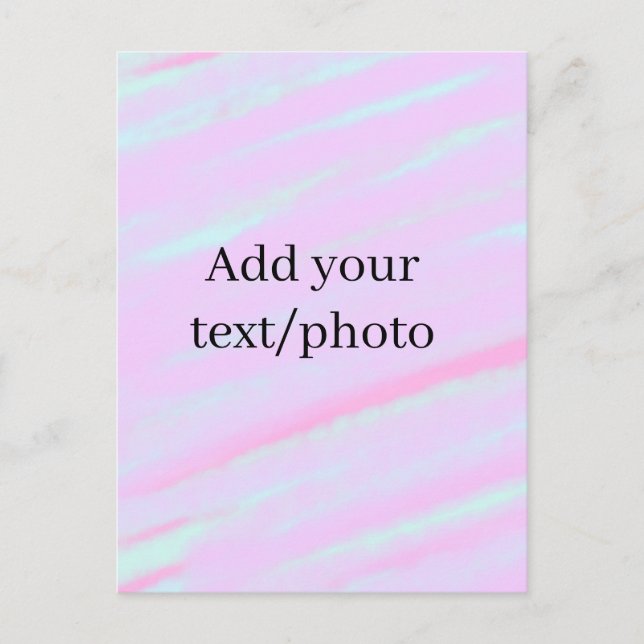 Postal Pastel pink green add photo text watercolor retro  (Anverso)