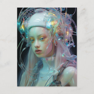 Postal Pastel Pink Hair Sci Woman