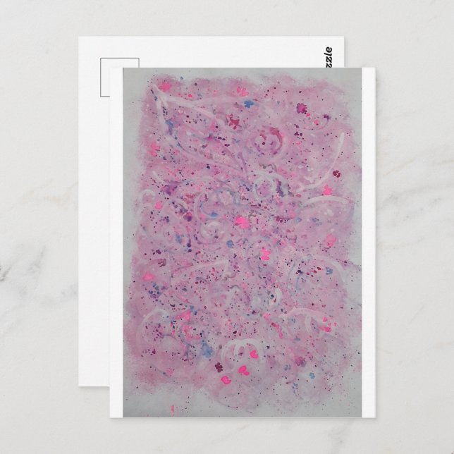 Postal Pastel Pink Watercolor Abstract (Anverso / Reverso)