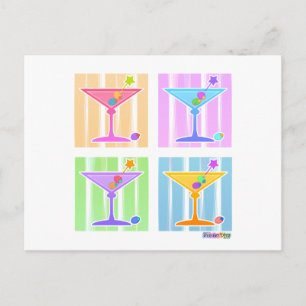 POSTAL PASTEL POP ART MARTINIS