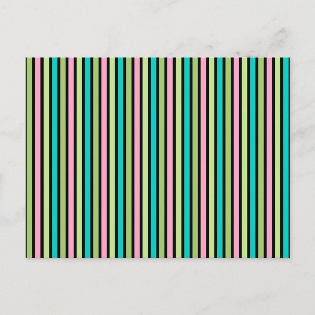 Postal Pastel Rainbow Vertical Lines Geometric Pink Green (Anverso)