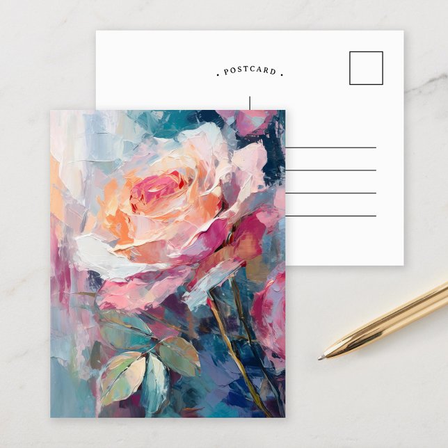 Postal Pastel Rosa Moderno Resumen Pintura (Subido por el creador)