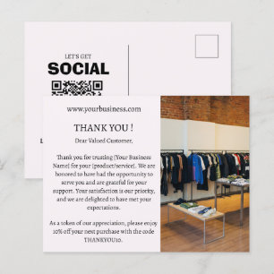 Postal Pastel Rosado de Negocios de Presupuesto Minimalis