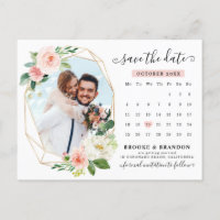 Pastel Rubor Pink Photo Calendar Guardar la fecha