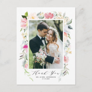 Postal Pastel Spring Floral Blooms Boda Gracias