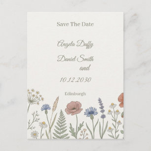 Postal Pastel Wildflower Save the Date