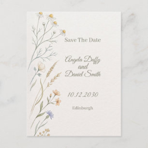 Postal Pastel Wildflower Save the Date