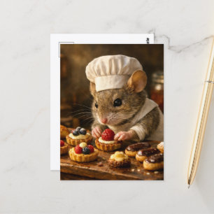Postal Pastelero Ratón Adorable