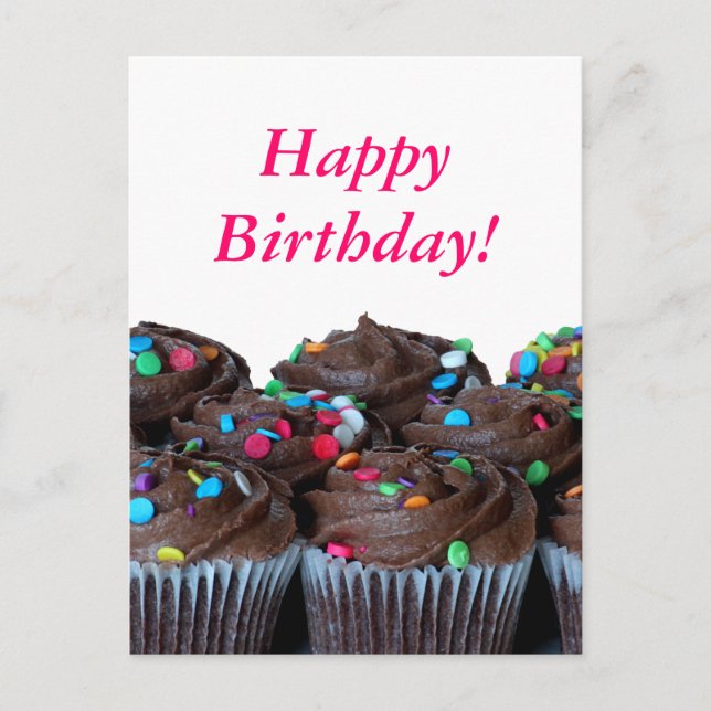 Postal Pasteles de chocolate Happy Birday Postcard (Anverso)