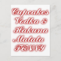 Pasteles rojos Vodka Hakuna Matata FUNNY.