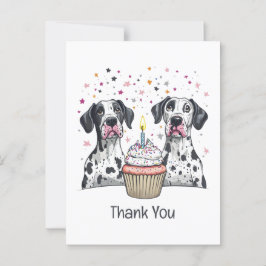 Postal Pastelito de cumpleaños de perros Gran Danés de ag